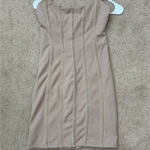 Princess Polly Strapless Nude Ribbed Bodycon Dress